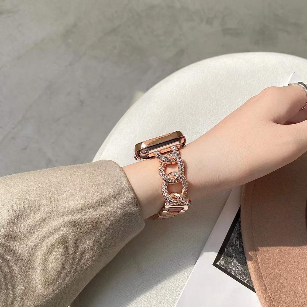 NEW Strap Chain Stainless Band For Apple Watch - Rosegold - Picture 3 of 5